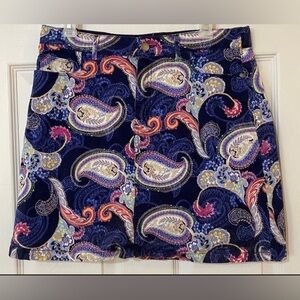 Croft & Barrow Classic Fit Paisley Skort Size 10 Stretch